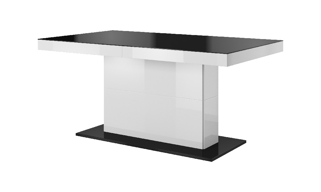 Étkezőasztal Tashia Typ 81 (6 és 8 fő részére) (fekete + magasfényű fehér)