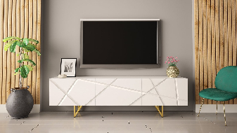 TV szekrény/asztal 180 01 Novartis (fehér + fényes fehér)
