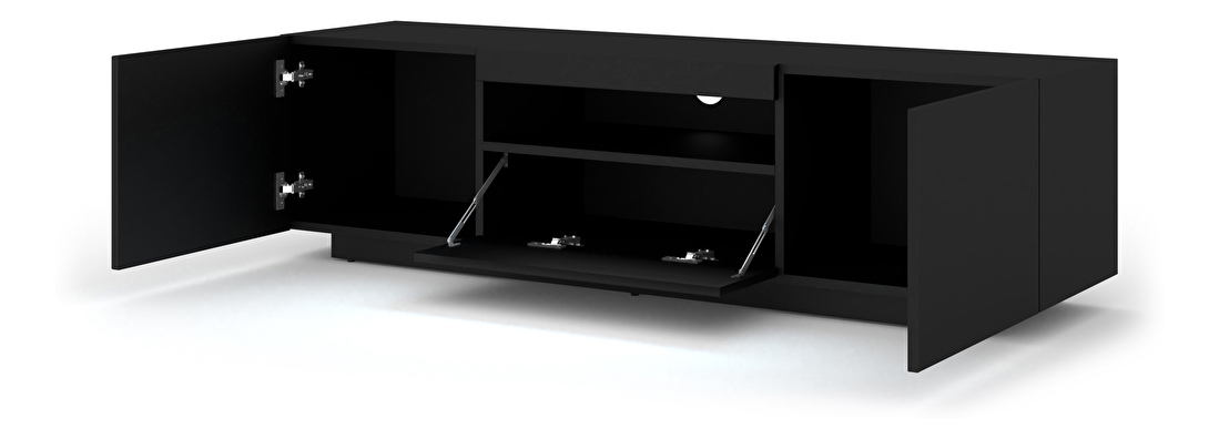 TV asztal/szekrény Aurora (matt fekete) (LED)