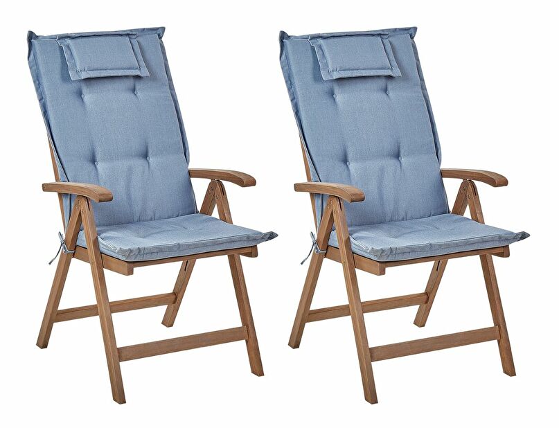 Kerti szék szett 2 db. Amati (sötét fa + kék)