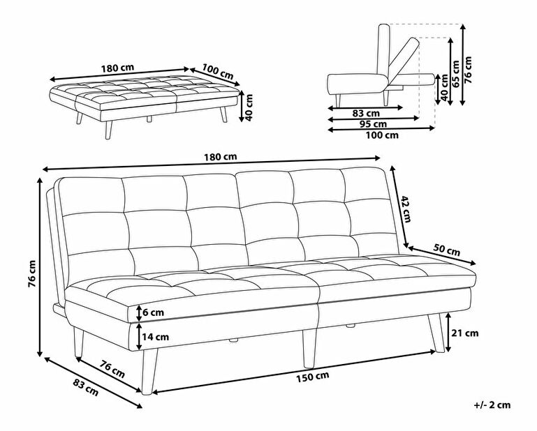 Háromszemélyes kanapé Risback (világosbarna)