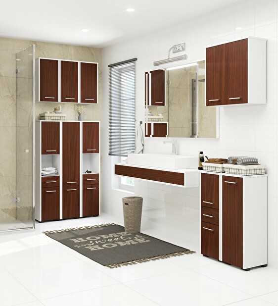 Fürdőszoba szekrény Farid Típus 3 (fehér + wenge)