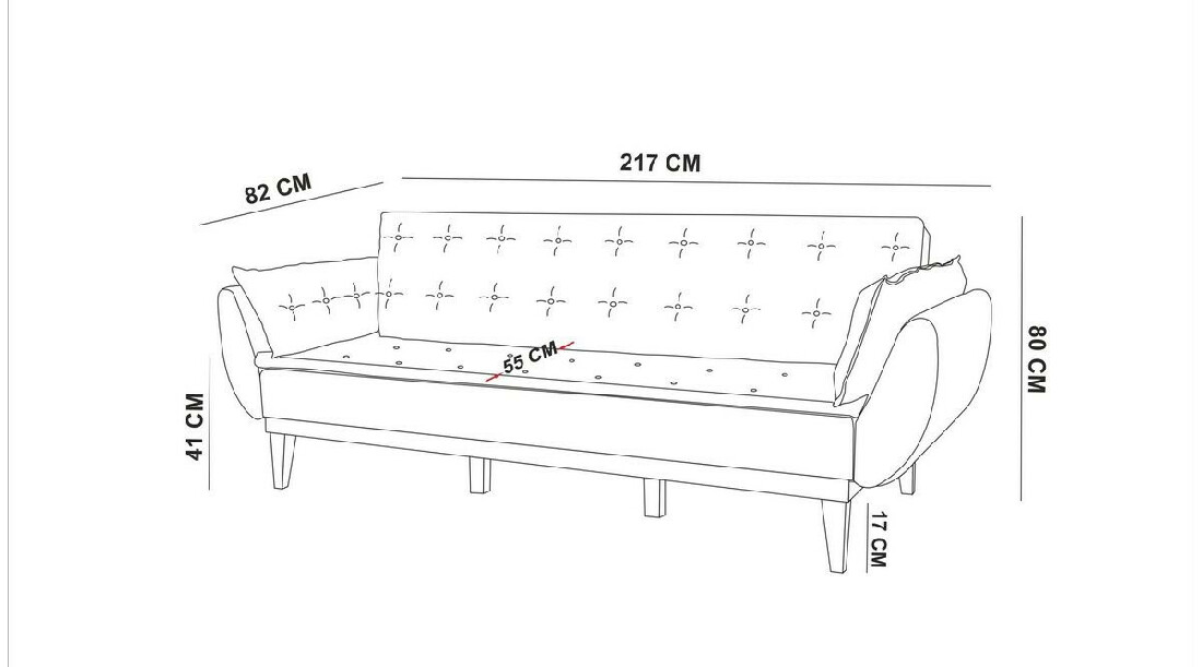 Háromszemélyes kanapé Fanny (szürke)