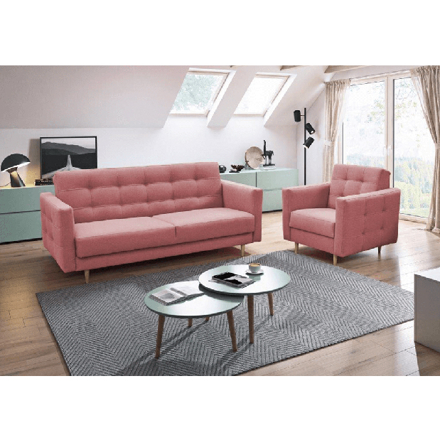 Kárpitozott fotel Armendia (rózsaszín)
