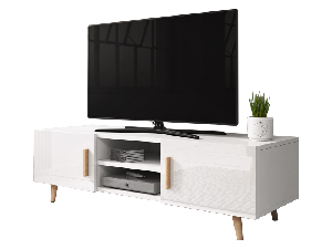 TV asztal/Szekrény Santos 2 (fehér fényes + matt fehér)