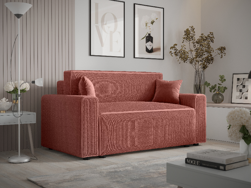 Kétszemélyes kanapé Mirage Bis (púder rózsaszín)
