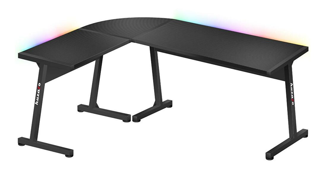 Sarok PC asztal Hyperion 6.0 (fekete + többszínű) (LED világítással)