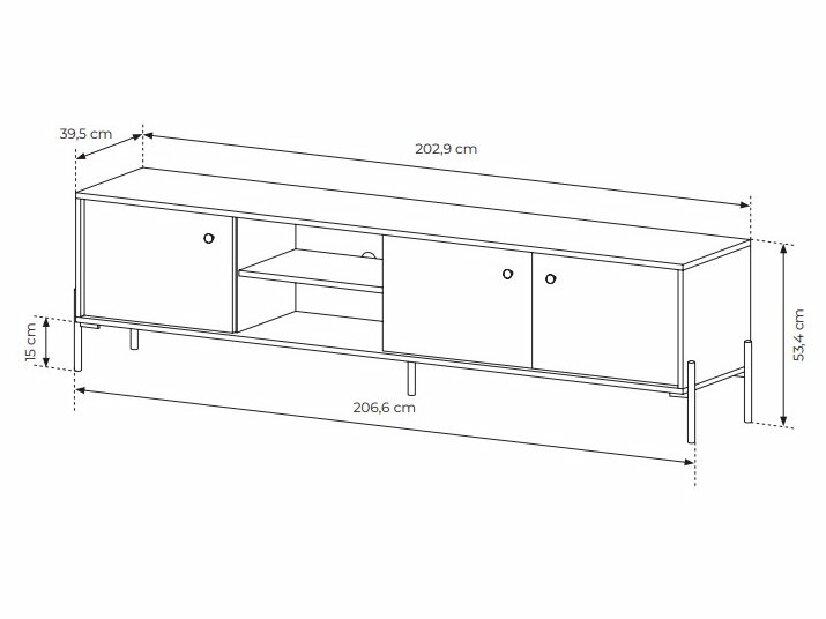 TV asztal/szekrény Scandia 203 3D (scandi tölgy + scandi fenyő)
