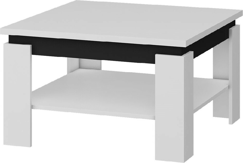 Dohányzóasztal Allen (Fehér + Fényes fekete)