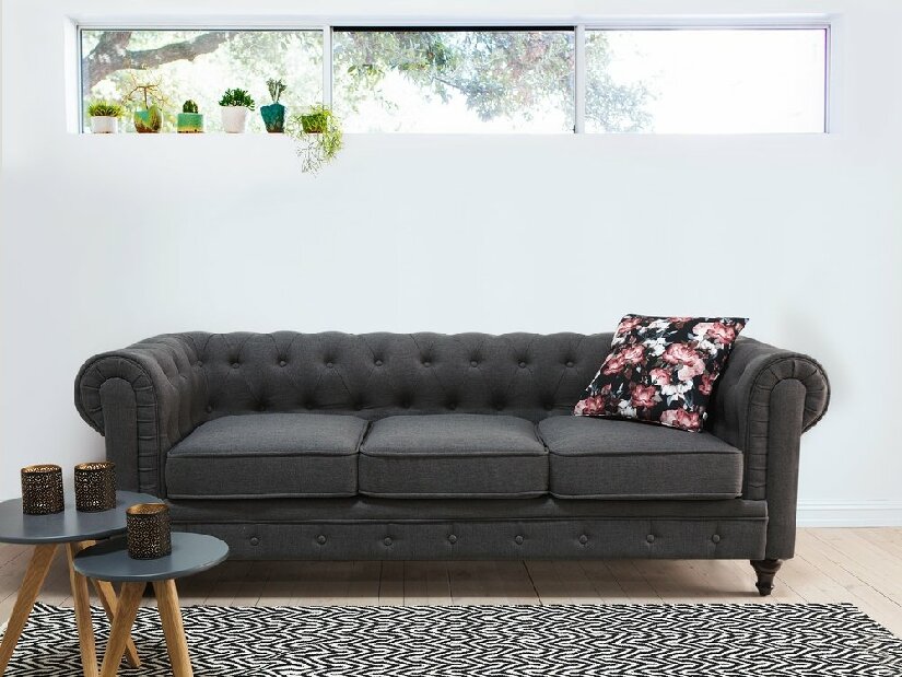 Háromszemélyes kanapé Chichester (sötétszürke)