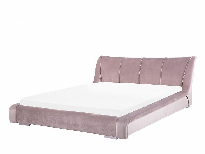 Franciaágy 180 cm NICE (ágyráccsal) (rózsaszín bársony)