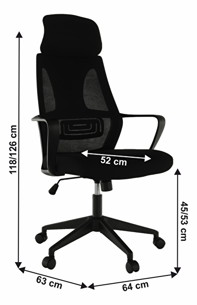 Irodai fotel Taxxa (fekete)