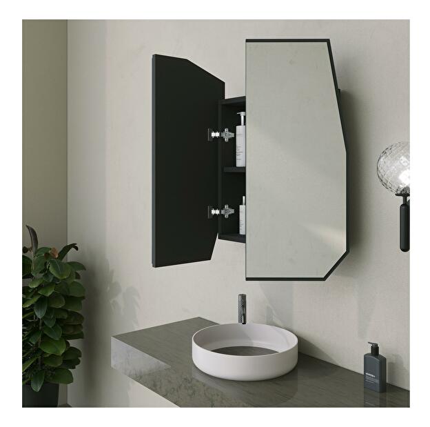 Fürdőszoba szekrény tükörrel Quentin (fekete)