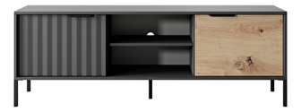 TV asztal/szekrény Rastafa 153 2D (artisan tölgy  + fekete)