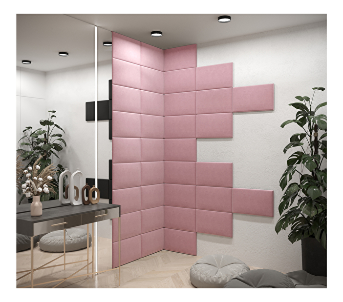 Kárpitozott panel Cubic 50x30 cm (rózsaszín)