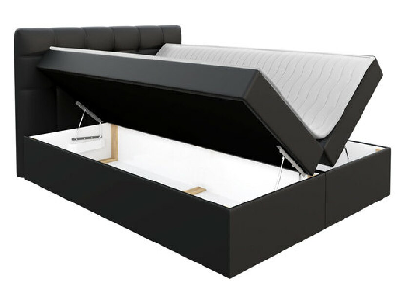 Kontinentális ágy Kennedy (140x200) (öko-bőr Soft 011 + fekete)