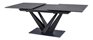 Széthúzható étkezőasztal 160-220 cm Suanne (fekete + fekete) (8 és több fő részére)