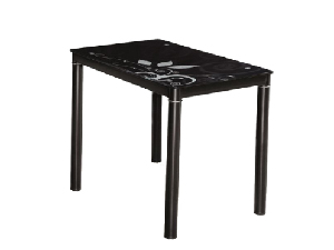 Étkezőasztal 100 cm Damion (fekete + fekete) (4 fő részére)