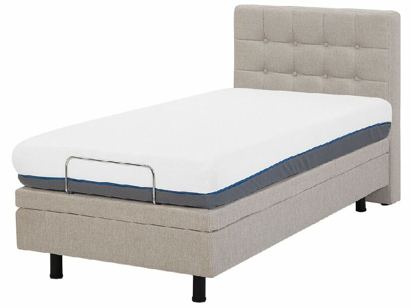 Egyszemélyes ágy 80 cm DUCHE (szövet) (bézs)