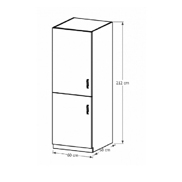 Alsó konyhaszekrény beépített hűtőhöz D60ZL Provense (fehér + andersen erdei fenyő) (B)