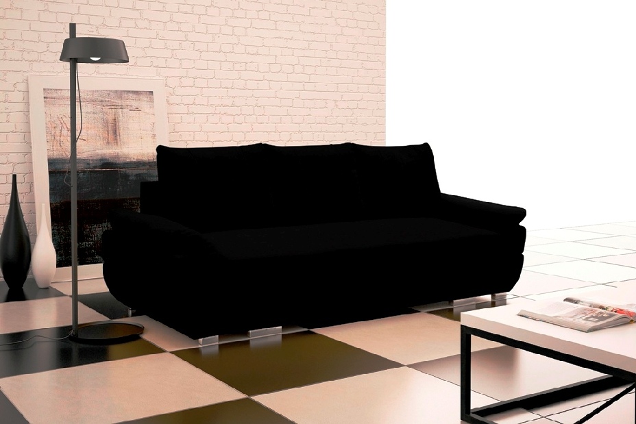Háromszemélyes kanapé Breena (fekete)