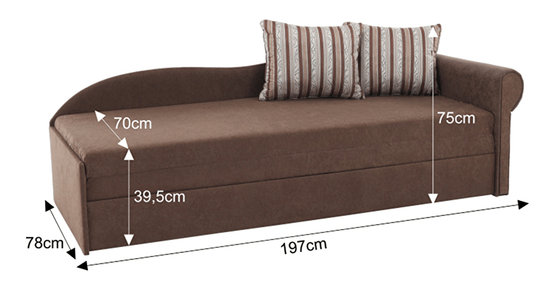 Háromszemélyes kanapé Alloa alova barna (J)