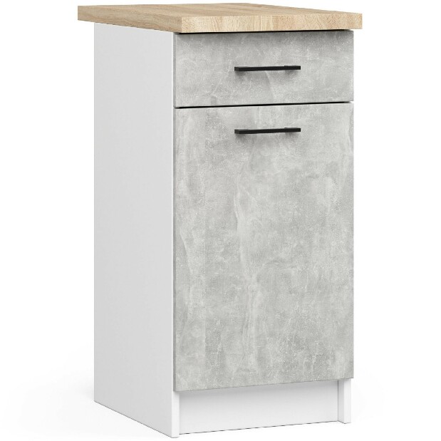 Sarok konyhabútor 300 cm Ozara III (fehér + beton)
