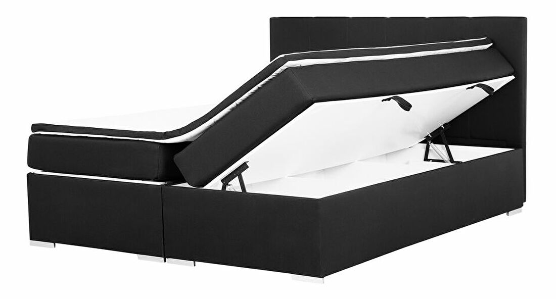 Kontinentális ágy 160 cm LORRO (poliészter) (fekete)