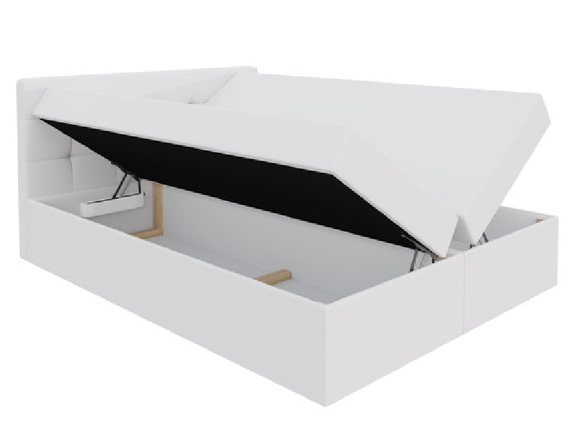 Kontinentális ágy 180 cm Mirjan Cinara (öko-bőr soft 017 (fehér)