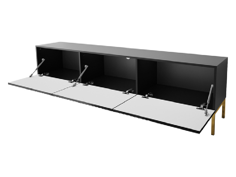 TV asztal/szekrény Magnilda 190 (fekete/fényes fekete)