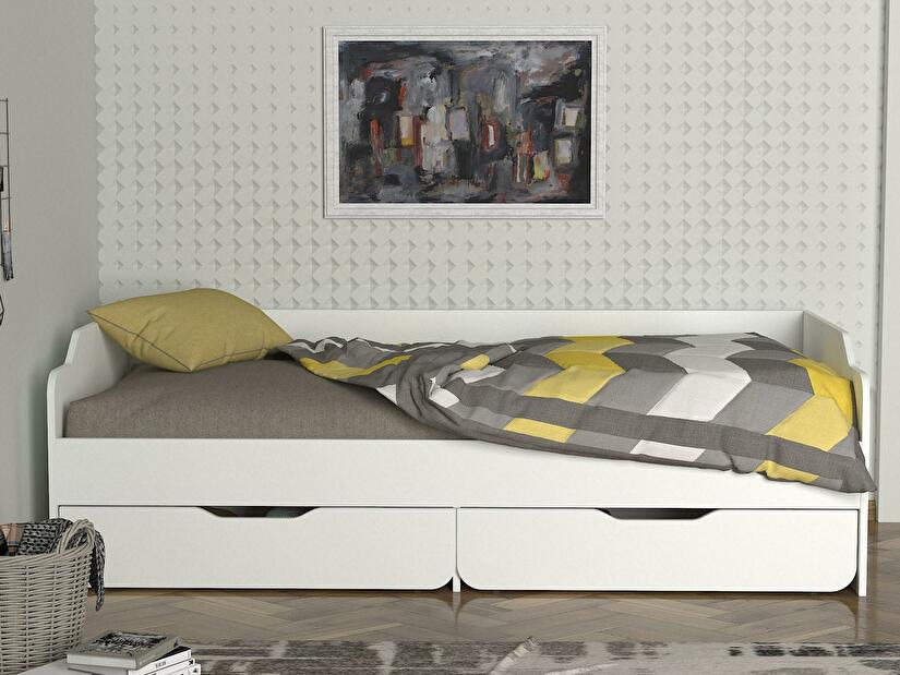 Egyszemélyes ágy 90 cm Yukka (fehér)