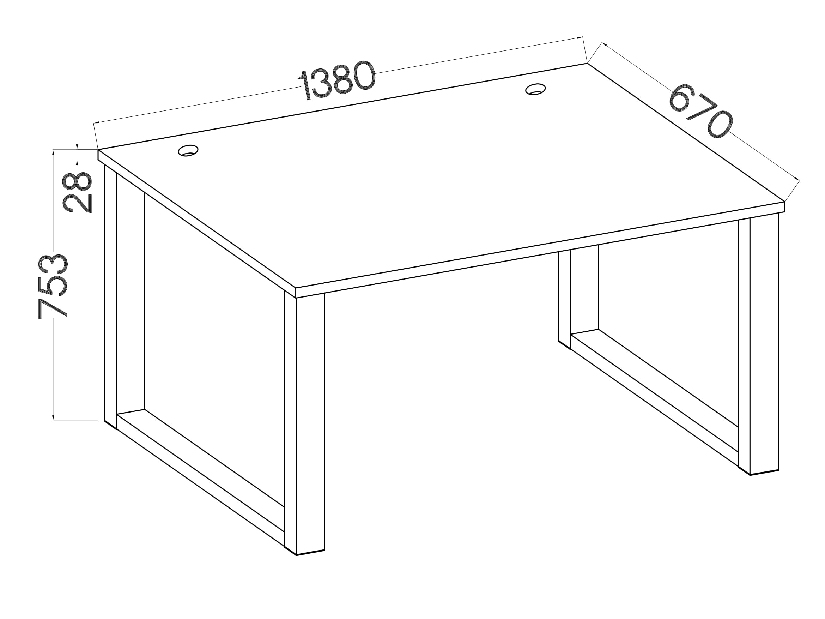 PC asztal Mantela 150 (artisan tölgy + fekete)