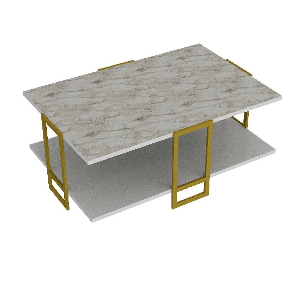 Dohányzóasztal Poppy (arany + fehér)