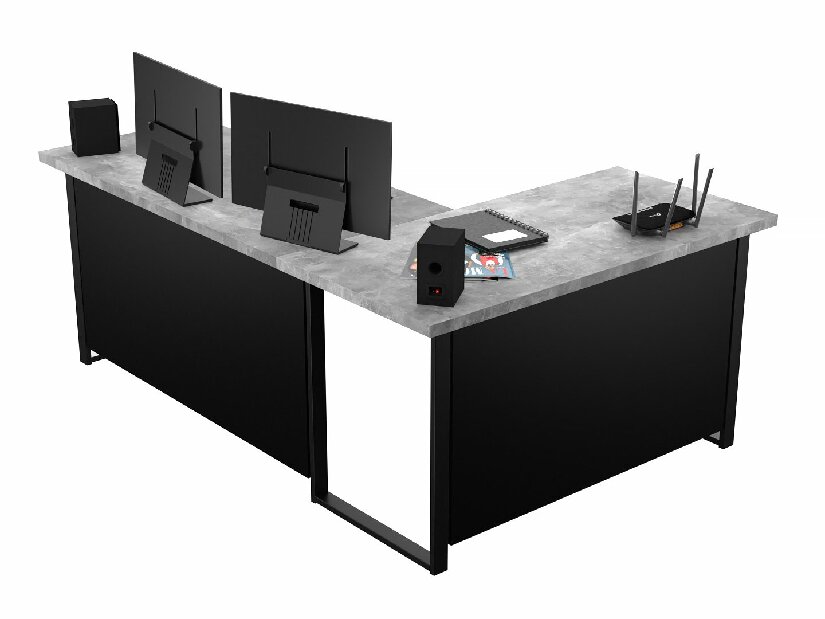 Sarok PC asztal Vintid (szürke beton)
