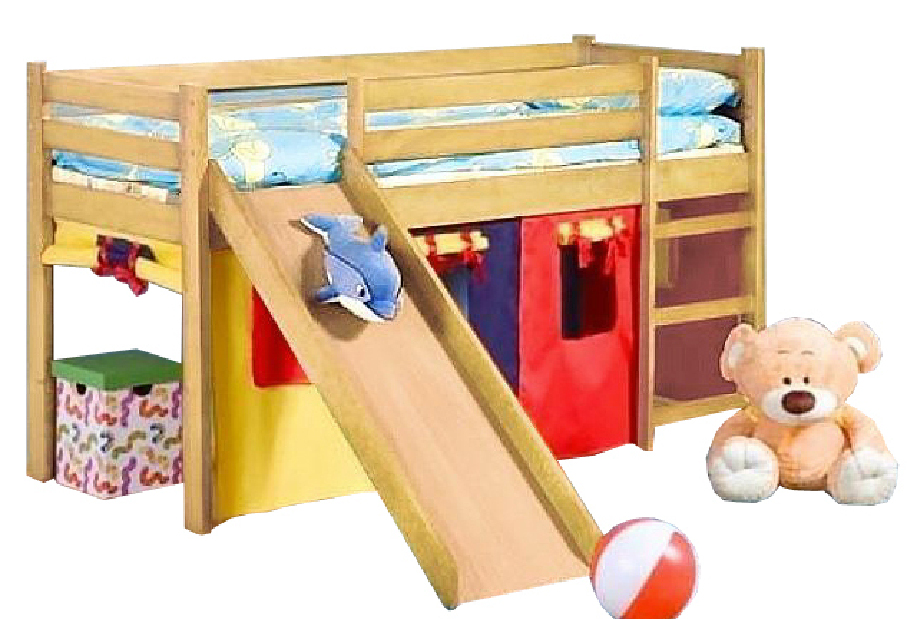 Emeletes ágy 80 cm Nariz fenyő (tömörfa ágyráccsal és matraccal) (fenyő)