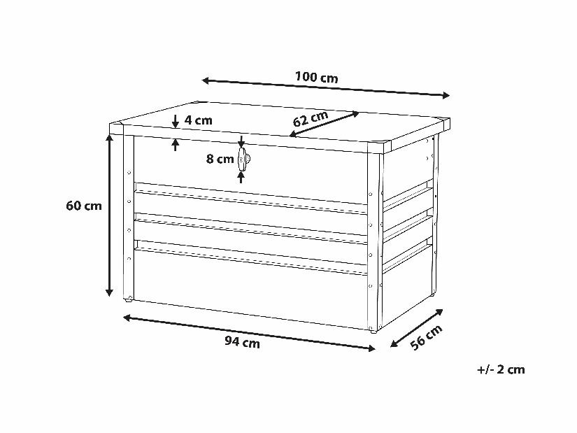 Tároló doboz 100x62cm Ceroso (grafit) 