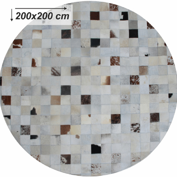 Bőr szőnyeg 200x200 cm TYP 10 (marhabőr + patchwork minta)