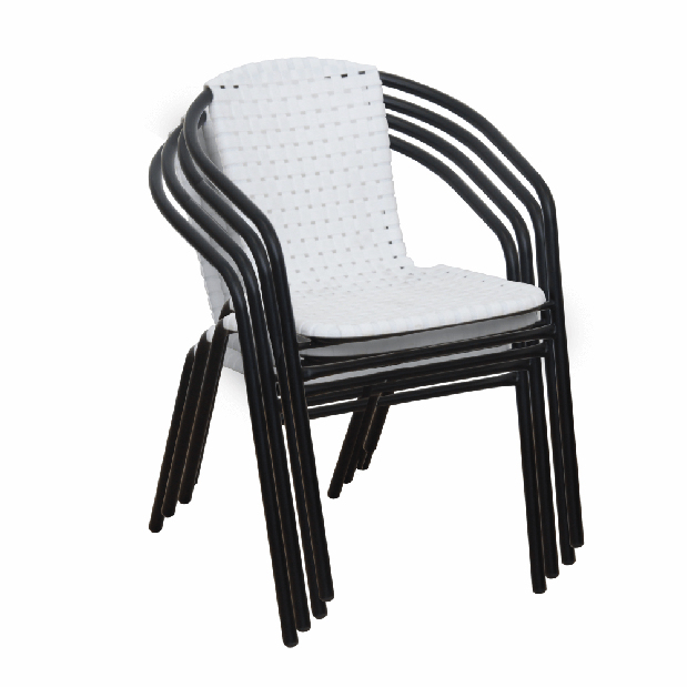 Kerti szék (4 db.) Brittaney (fehér + fekete) *kiárusítás