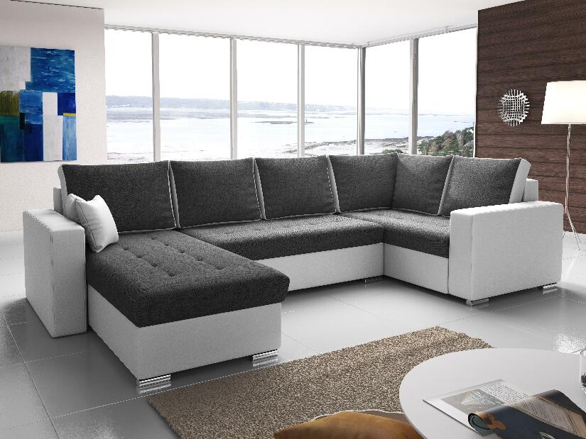 U-alakú sarok kanapé Lamont (szürke + fehér) (J) *kiárusítás