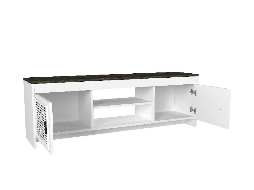 TV asztal/szekrény Donna (fehér + sötétbarna)
