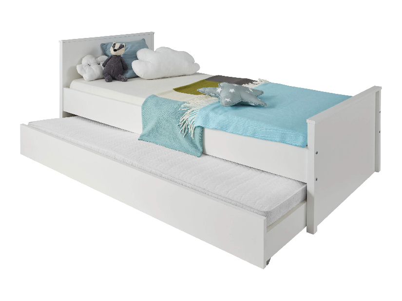 Egyszemélyes ágy 90 cm Olna (fehér) (matrac és ágyrács nélkül)
