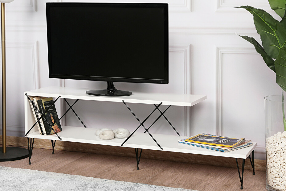 TV asztal/szekrény Stret (fehér)