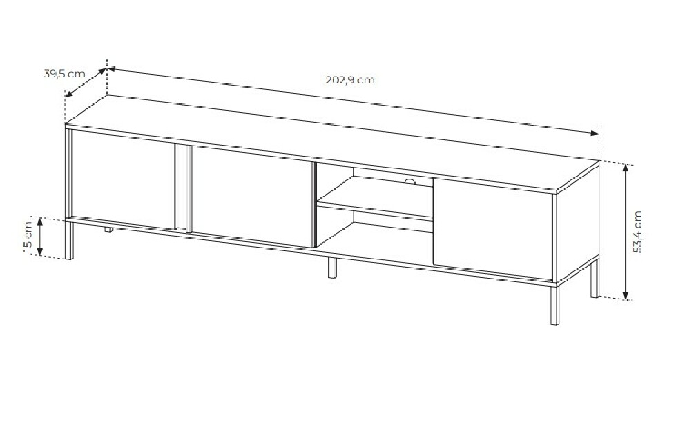 TV asztal/szekrény Danton 203 3D (bézs)
