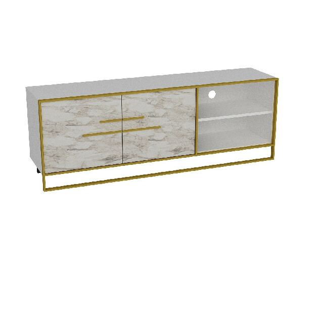 TV asztal/szekrény Poppy (arany + fehér)