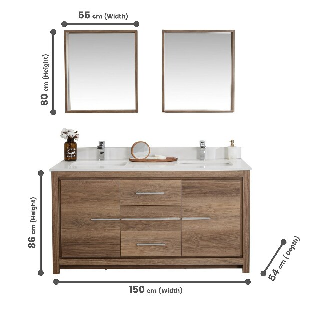 Fürdőszoba bútor Superb 60 (dió + fehér)