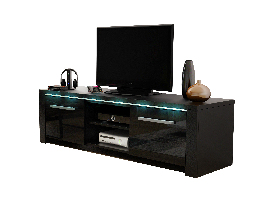 TV asztal/szekrény Marilee (matt fekete + fényes fekete)