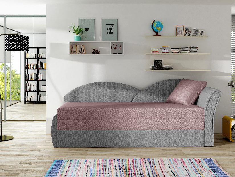 Kétszemélyes kanapé- Agira 13 (szürke + rózsaszín)