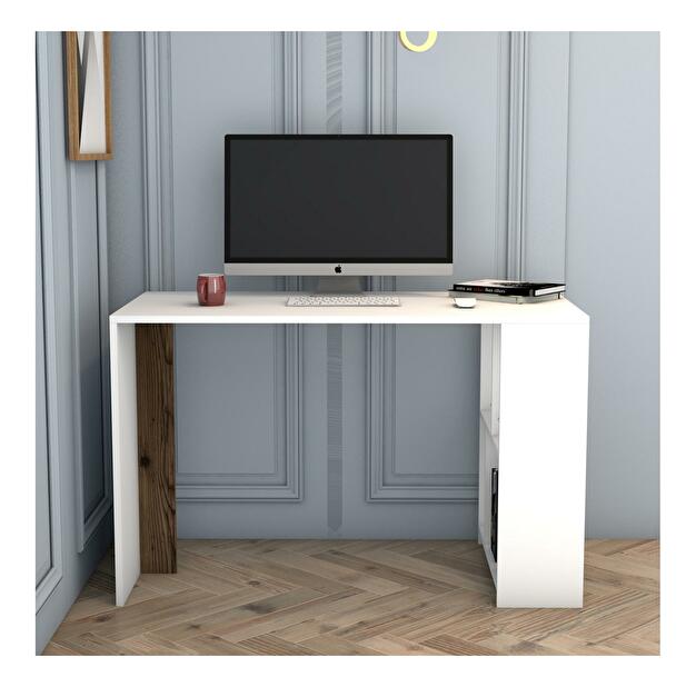 PC asztal Limba (fehér + dió)