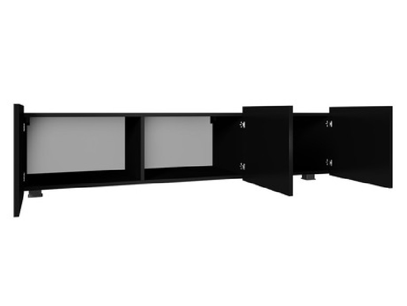 TV asztal/szekrény Mirjan Brenali 150 BR04 (fehér + fényes fehér)
