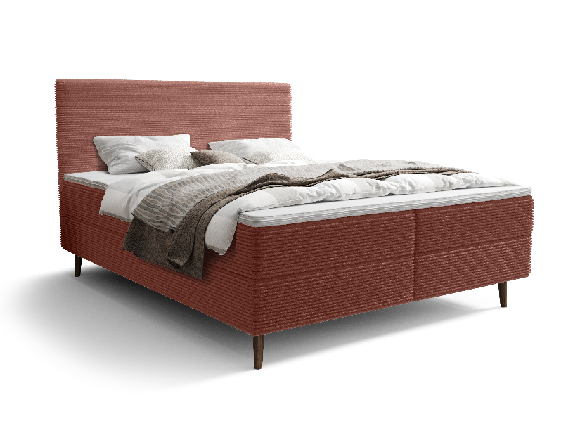 Egyszemélyes ágy 120 cm Napoli Comfort (terakotta) (ágyráccsal, tárolóhellyel)